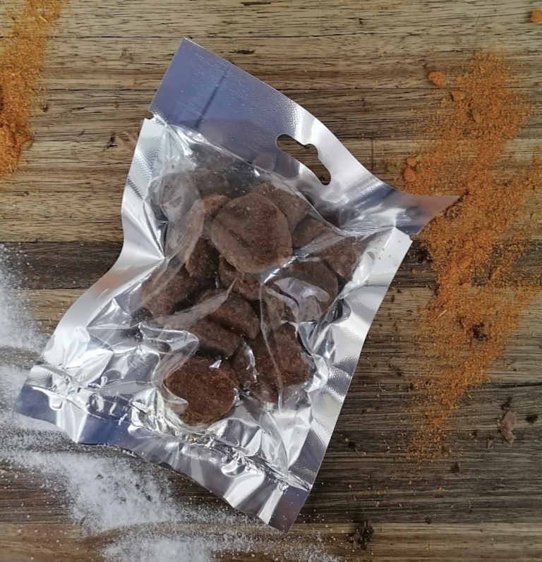 Vacuum Packed BBQ Wheels 80g Biltong & Nut Hut